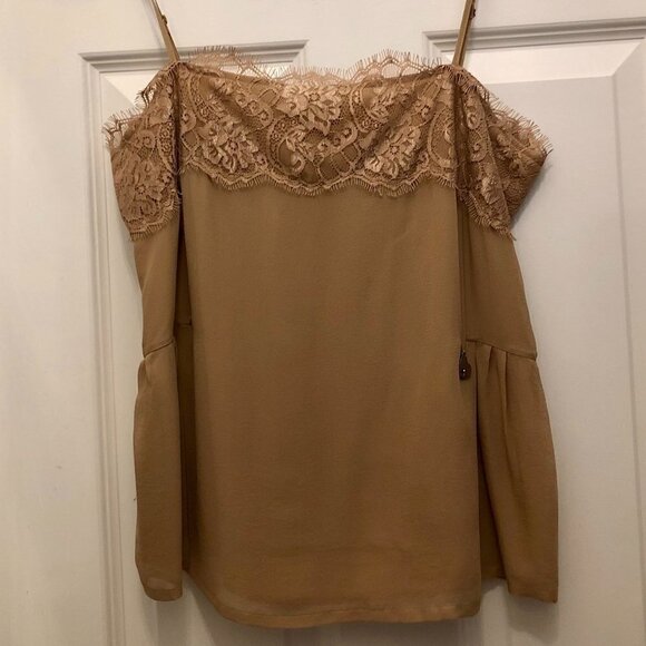 Liu Jo Tops - Liu Jo Camel Lace Camisole Blouse Size S NTW CLOSET CLEAR-OUT!